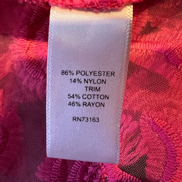 Cupio Pink Sheer Floral open front Cardigan - Picture 6 of 7